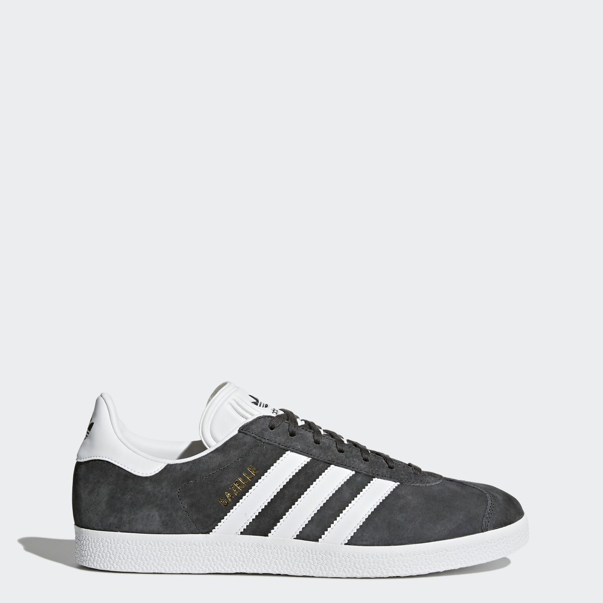 ADIDAS GAZELLE (DARK GREY HEATHER/WHITE/GOLD METALLIC) — Style BB5480