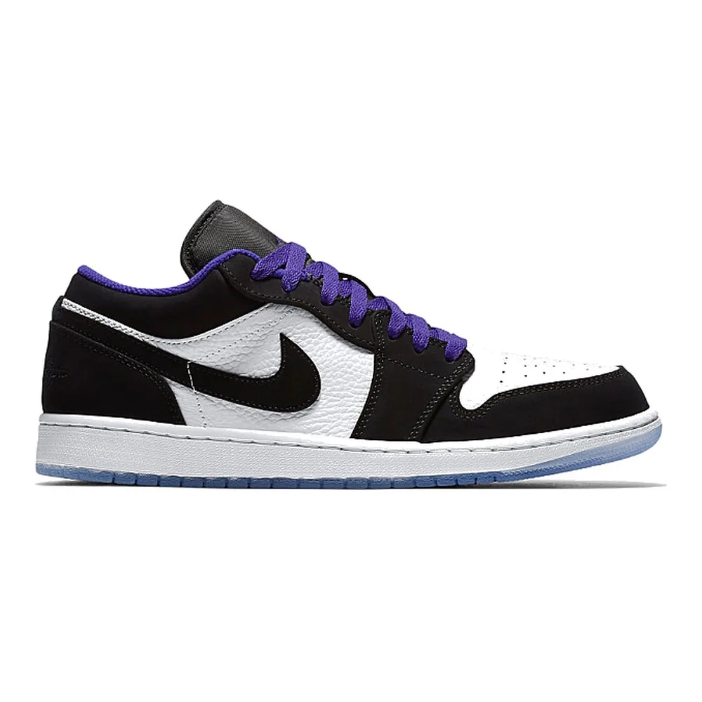 AIR JORDAN 1 LOW (WHITE/BLACK/DARK CONCORD) — Style 553558-108