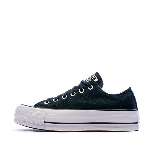 CONVERSE CHUCK TAYLOR ALL STAR LIFT PLATFORM LOW TOP (WOMEN) (BLACK/WHITE/WHITE) — Style 560250F