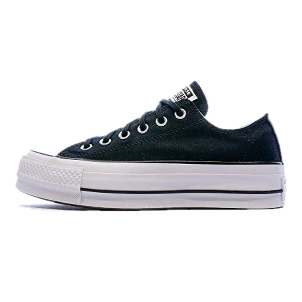 CONVERSE CHUCK TAYLOR ALL STAR LIFT PLATFORM LOW TOP (WOMEN) (BLACK/WHITE/WHITE) — Style 560250F