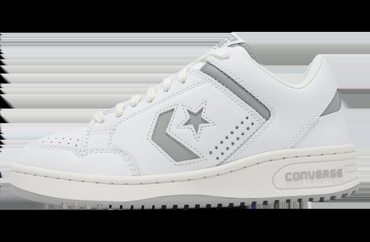 CONVERSE WEAPON LOW TOP (UNISEX) (WHITE/GREY AREA/VINTAGE WHITE) — Style A12335C
