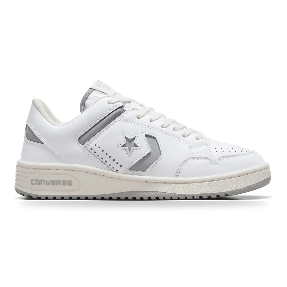 CONVERSE WEAPON LOW TOP (UNISEX) (WHITE/GREY AREA/VINTAGE WHITE) — Style A12335C