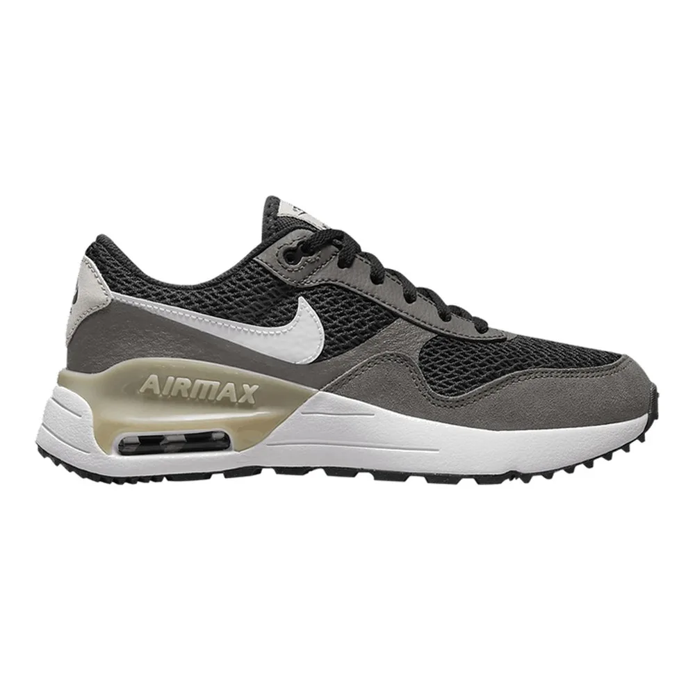 NIKE AIR MAX SYSTM (BIG KIDS) (DK SMOKE GREY/WHITE) — Style DQ0284-002