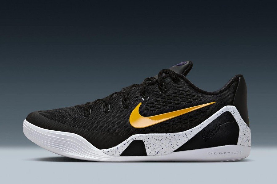 NIKE KOBE 9 ELITE LOW EM PROTRO 'LAKERS AWAY' (UNISEX) (BLACK/UNIVERSITY GOLD/WHITE) — Style IH1401-002