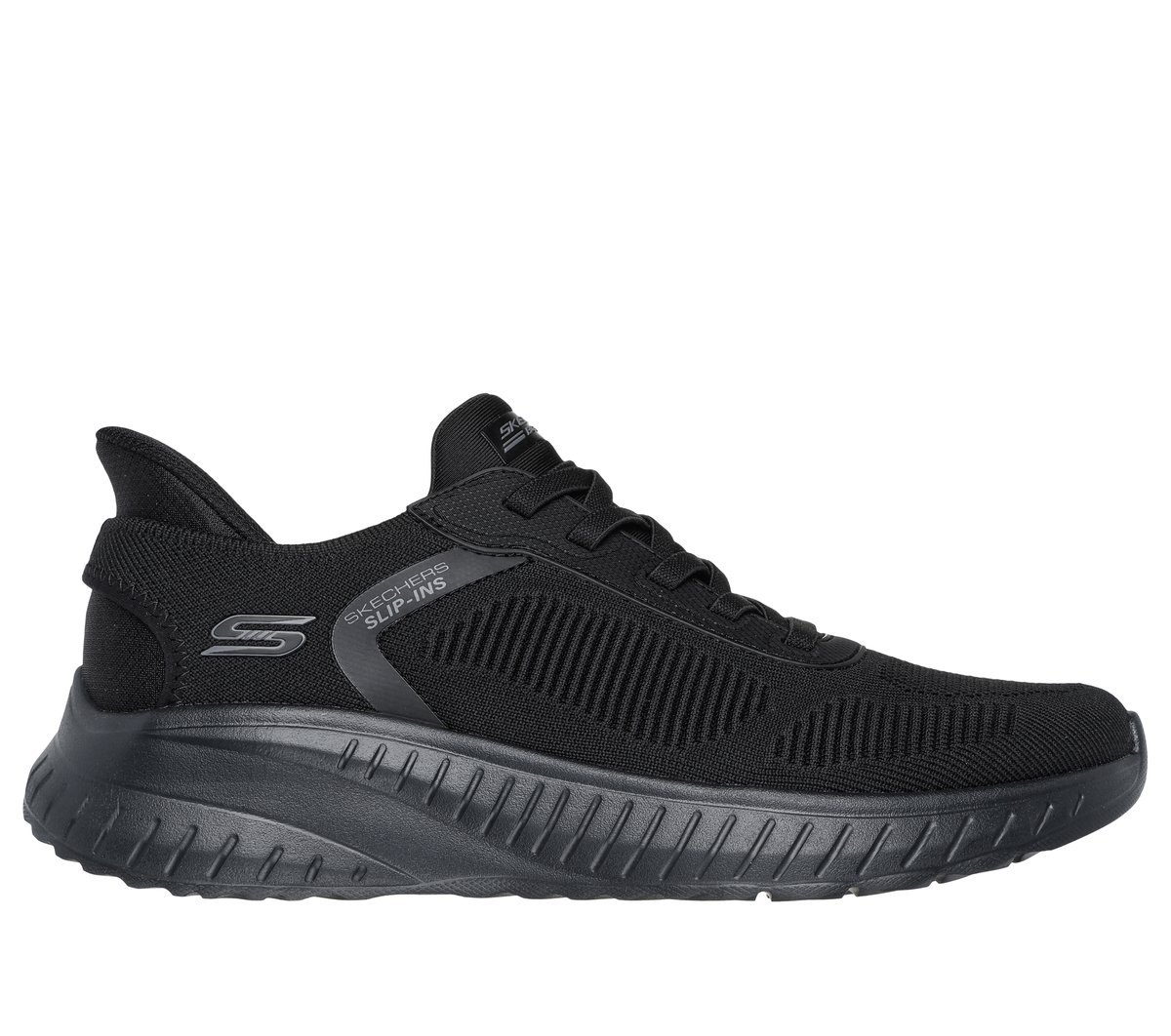 SKECHERS SLIP-INS: BOBS SPORT SQUAD CHAOS - SOLID STEP (MEN) (BLACK) — Style 118312-BBK