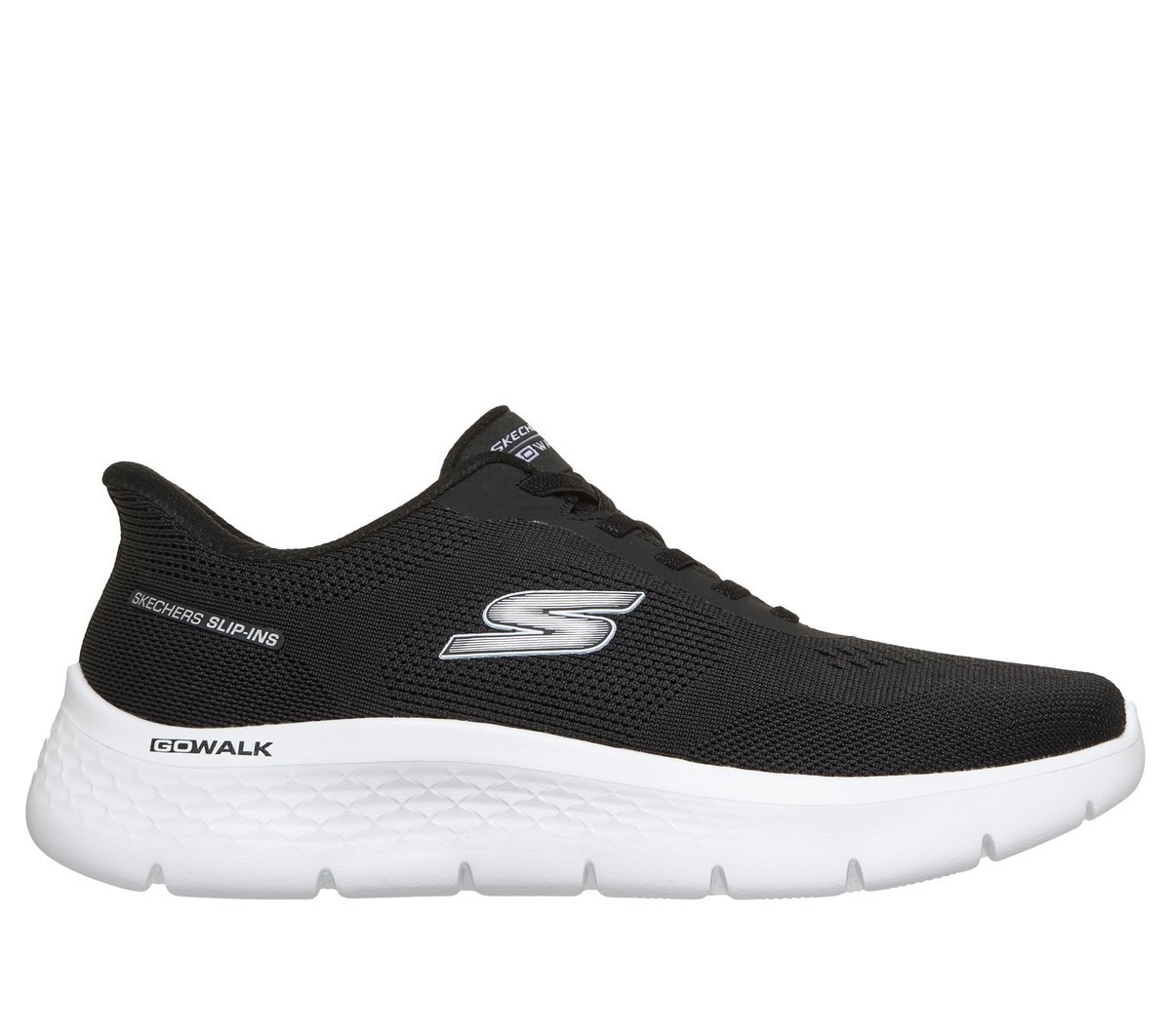 SKECHERS SLIP-INS: GO WALK FLEX - AZRIEL (WOMEN) (BLACK/WHITE) — Style 125523-BKW