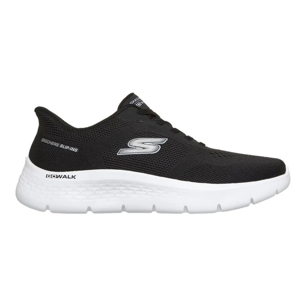SKECHERS SLIP-INS: GO WALK FLEX - AZRIEL (WOMEN) (BLACK/WHITE) — Style 125523-BKW