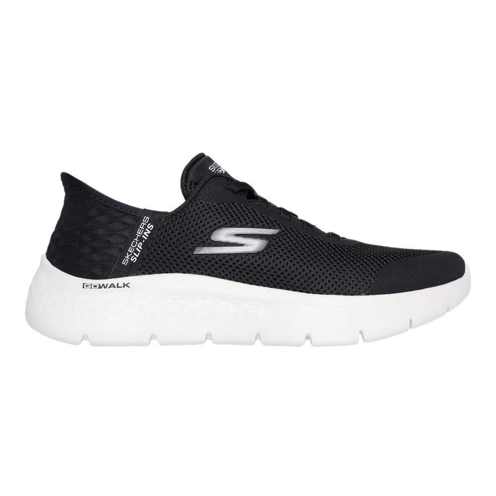 SKECHERS SLIP-INS: GO WALK FLEX - GRAND ENTRY (WOMEN) (BLACK/WHITE) — Style 124836-BKW