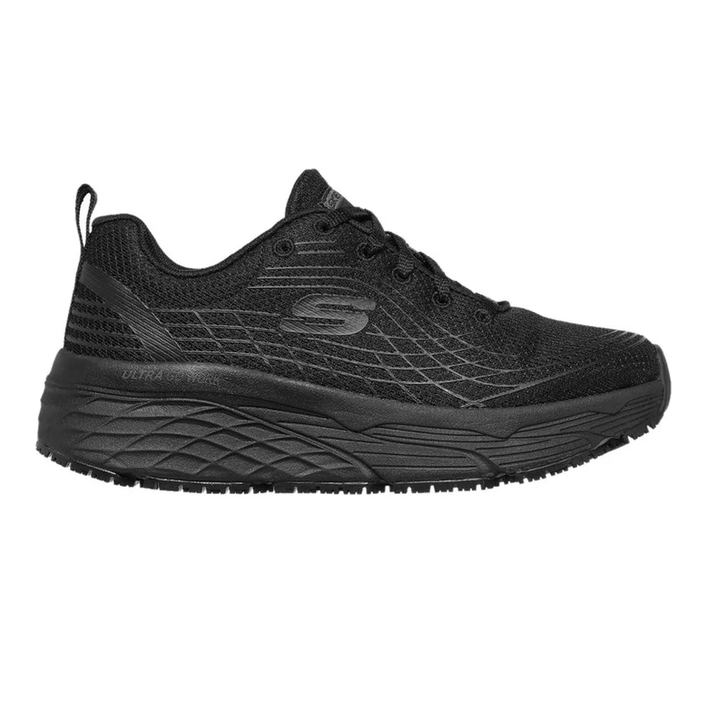 SKECHERS WORK RELAXED FIT: MAX CUSHIONING ELITE SR (WOMEN) (BLACK) — Style 108016-BLK