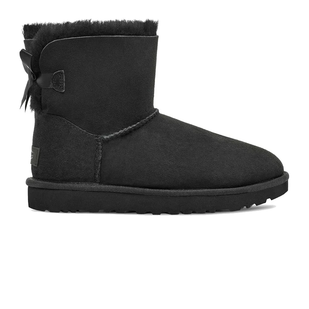 UGG WOMEN'S MINI BAILEY BOW II (BLACK) — Style 1016501-BLK